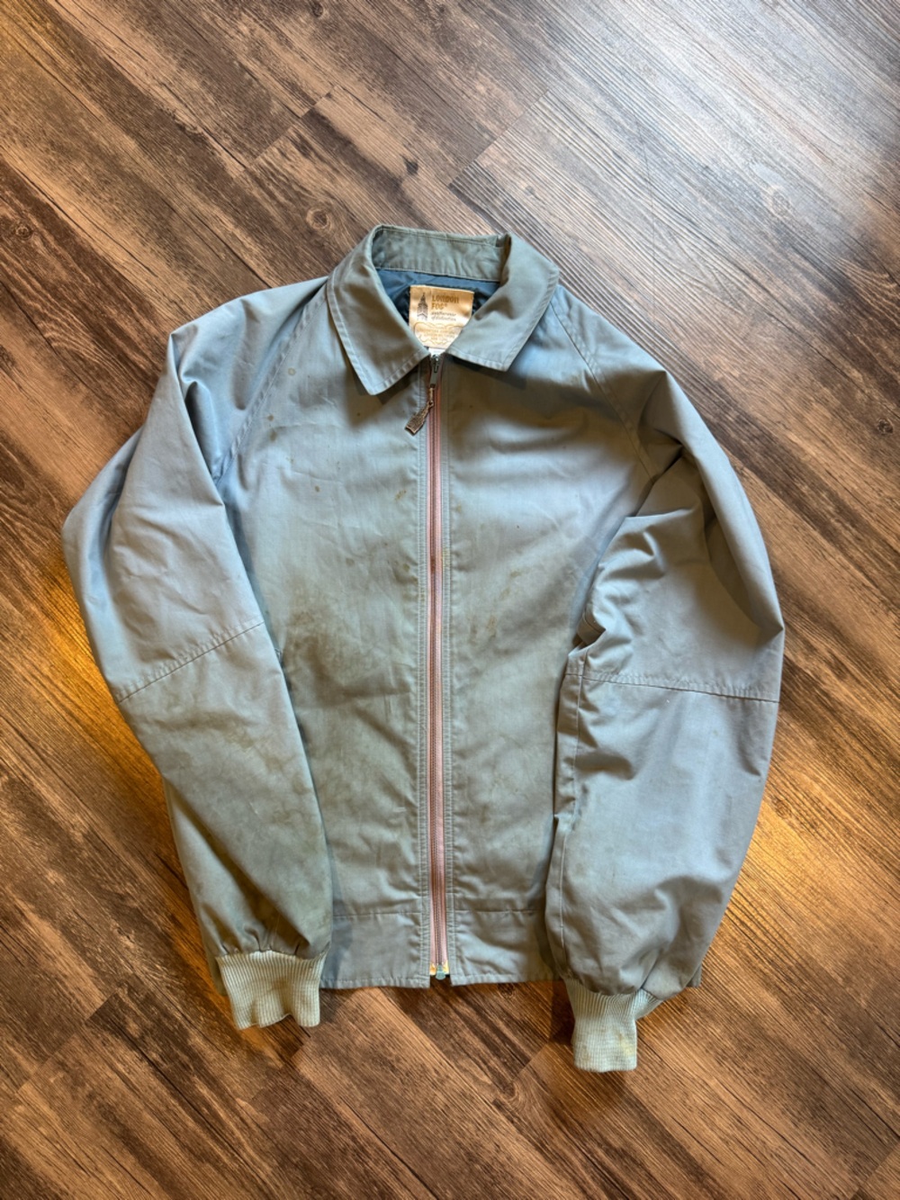 Vintage London Fog Men's Light Blue Zip-Front Jacket